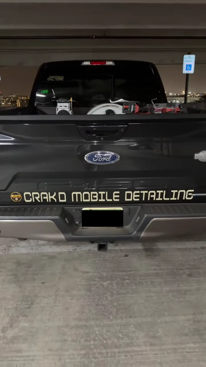 Crakd branding on the mobile detailing equipment rig